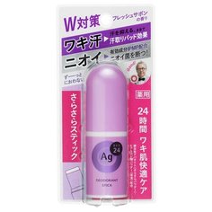 Дезодорант-антиперспирант стик Shiseido с ионами серебра Ag Deo24 с ароматом свежести, 20 г