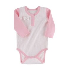 Боди Наша мама размер 80, белый/розовый