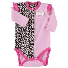 Боди Наша мама размер 68, розовый/леопард