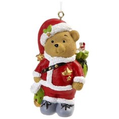 Елочная игрушка Magic Time Мишка - Санта (77770) красный/коричневый