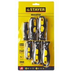 Набор отверток STAYER (6 предм.) 2513-H6_z01 черный/желтый