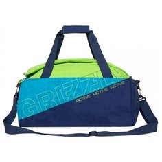 Сумка спортивная Grizzly TU-910-2, синий/салатовый