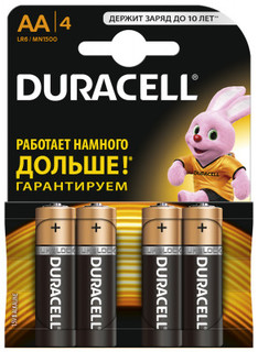 Батарейки щелочные Duracell Basic AA/LR06, 4 шт.