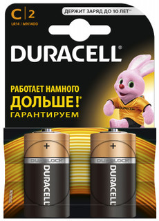 Батарейки щелочные Duracell Basic C/LR14, 2 шт.