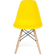 Стул TetChair Secret De Maison CINDY (EAMES) (mod. 001) дерево натуральный, металл черный, сиденье yellow