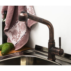 Смеситель для кухни Wasserkraft с выдвижным изливом, бронза темная (A8247)