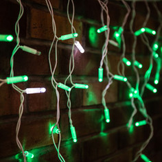 Neon-Night Гирлянда Айсикл 4,8х0,6 м, с эффектом мерцания, белый ПВХ, 176LED, цвет: Зеленый, 220В