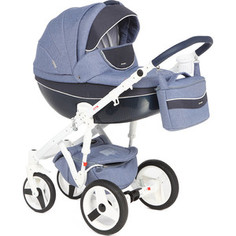 Коляска 2 в 1 Adamex MONTE CARBON голубой джинс т.синий D22 GL000583340