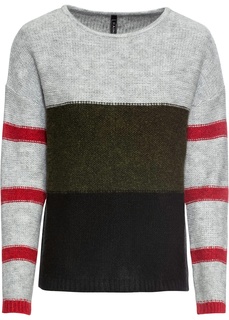Пуловер оверсайз с полосками Bonprix
