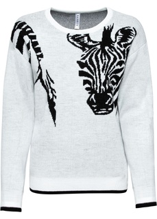 Пуловер с рисунком зебры Bonprix