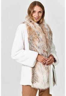 Шуба из аукционного меха норки KOPENHAGEN FUR и меха рыси Emfasi Pelle