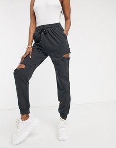Рваные джоггеры ASOS DESIGN-Черный