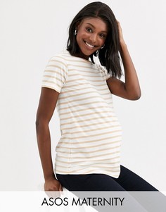 Топ в полоску с круглым вырезом ASOS DESIGN Maternity-Мульти