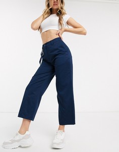Темно-синие прямые брюки ASOS DESIGN-Темно-синий