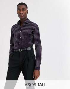 Темно-синяя облегающая рубашка ASOS DESIGN Tall-Темно-синий