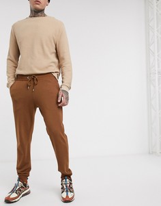 Коричневые зауженные джоггеры ASOS DESIGN-Коричневый