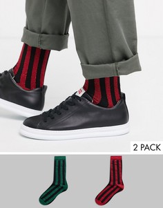 Набор из 2 пар носков в блестящую полоску со скидкой ASOS DESIGN-Мульти