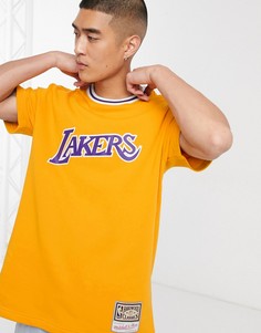Желтая махровая футболка Mitchell & Ness LA Lakers-Желтый