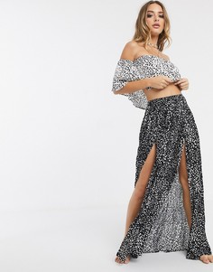 Пляжная юбка макси в горошек от комплекта ASOS DESIGN-Мульти