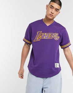 Фиолетовая футболка с V-образным вырезом Mitchell & Ness LA Lakers Championship Game-Фиолетовый