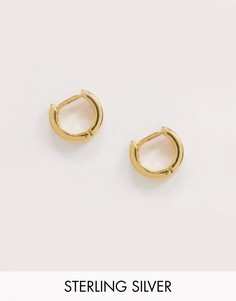 Серебряные позолоченные серьги-кольца 6 мм ASOS DESIGN-Золотой
