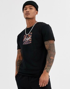 Свободная черная футболка с логотипом Jack & Jones-Черный