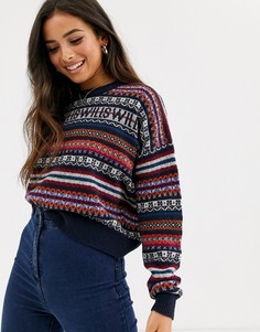 Джемпер с круглым вырезом и узором Фэйр-Айл Jack Wills Edderside-Темно-синий