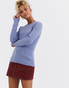 Шерстяной джемпер с узором \"косичка\" Jack Wills Tinsbury-Синий