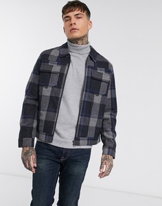 Темно-синяя куртка в клетку Celio-Темно-синий