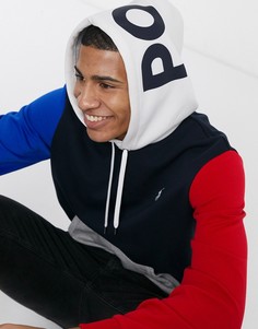 Худи темно-синего цвета в стиле колор с логотипом Polo Ralph Lauren-Темно-синий
