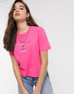Футболка из органического хлопка с логотипом Tommy Jeans-Розовый