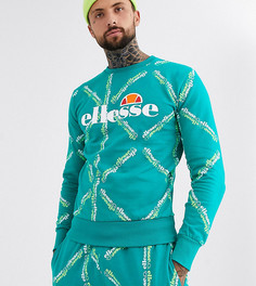 Бирюзовый свитшот со сплошным принтом логотипа ellesse Sismond эксклюзивно для ASOS-Зеленый