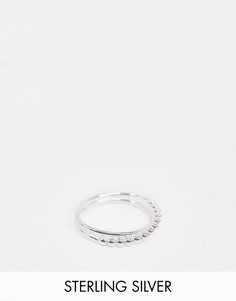 Серебряное кольцо в два ряда с шариком ASOS DESIGN-Серебряный