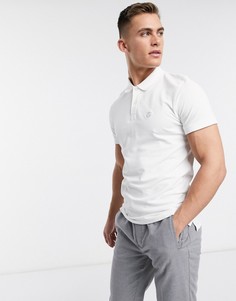 Футболка-поло с вышивкой Selected Homme-Белый