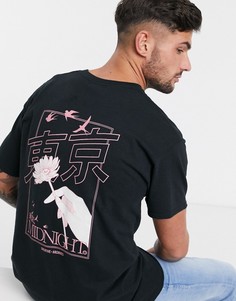 Черная футболка с принтом Topman-Черный