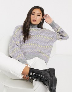 Серый джемпер с узором Bershka