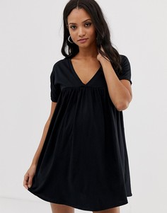 Свободное хлопковое платье ASOS DESIGN Maternity Ultimate-Черный