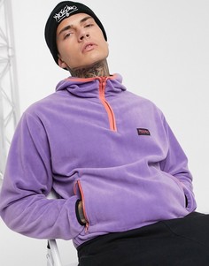 Фиолетовый флисовый худи свободного кроя с воротом на молнии Mossimo