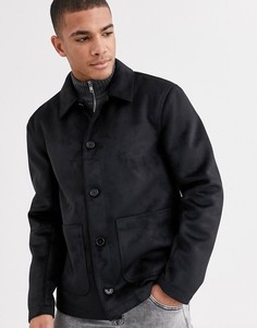 Черная куртка из искусственной замши ASOS DESIGN-Черный