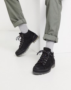 Черные кожаные походные ботинки Jack & Jones-Черный