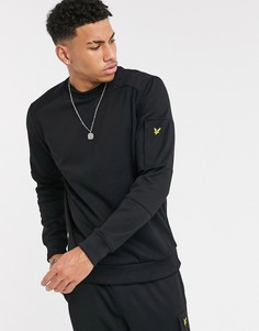 Черный свитшот с круглым вырезом и карманом Lyle & Scott