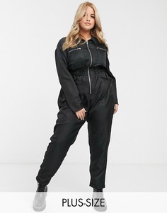 Черный комбинезон в стиле милитари Missguided Plus