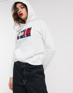 Худи с логотипом металлик Tommy Jeans-Белый