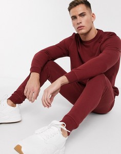 Бордовый спортивный костюм ASOS DESIGN-Красный