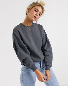 Свитшот со швами в корсетном стиле ASOS DESIGN-Серый