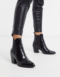 Черные ботильоны на каблуке Steve Madden-Черный