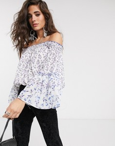 Блузка с открытыми плечами Free People-Белый