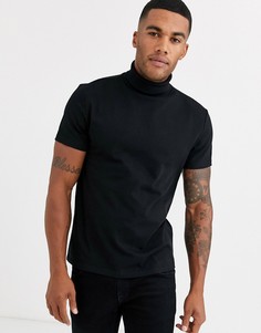 Черная плотная водолазка из органического хлопка ASOS DESIGN-Черный