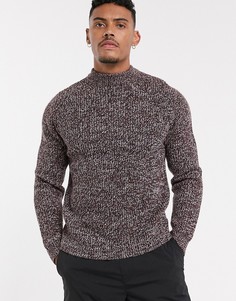 Бордовый джемпер с высоким воротом Topman-Красный