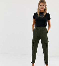 Брюки карго цвета хаки в стиле милитари Bershka-Зеленый